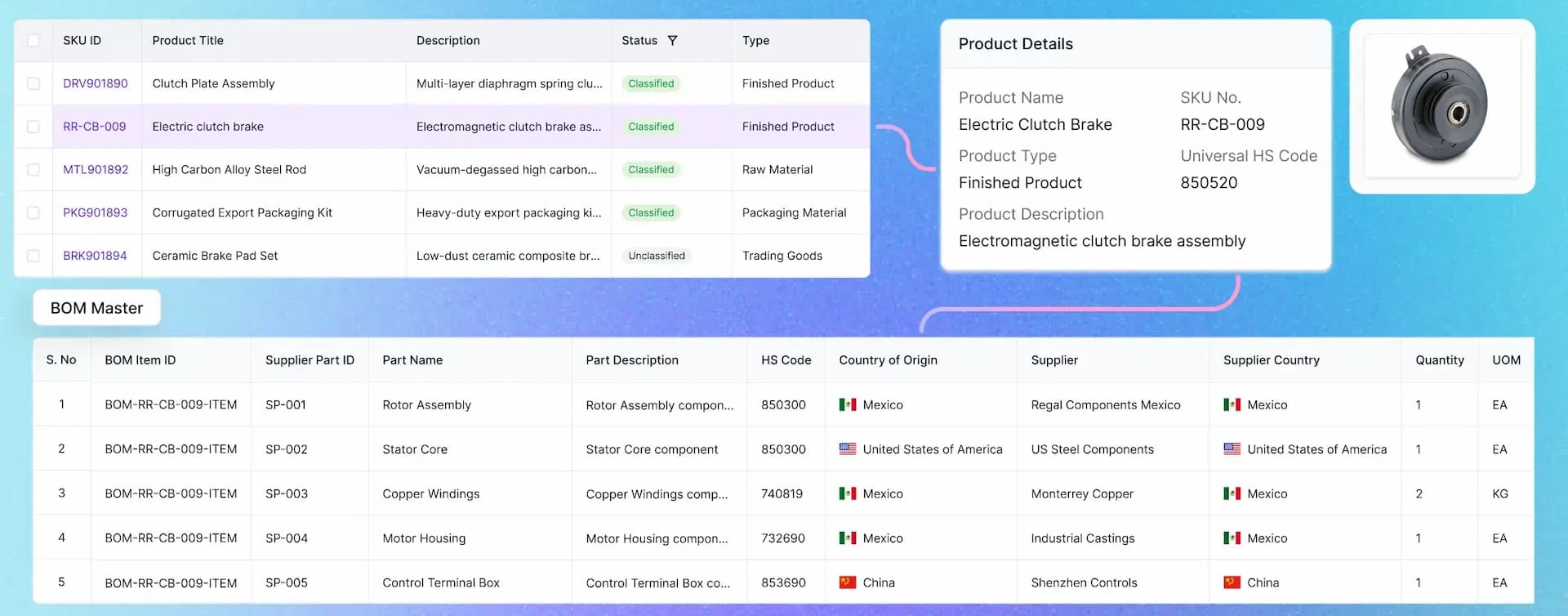 Screenshot — Product & BOM Upload